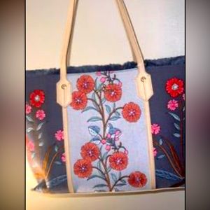 Spartina 449 Tote Bag Beautiful NWT Purse Blue Floral